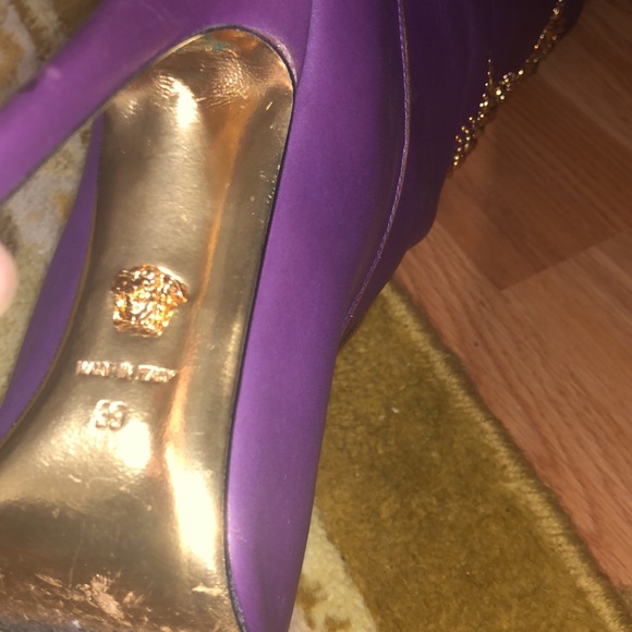 Purple Versace Western Studded Boots - Picture 2 of 13